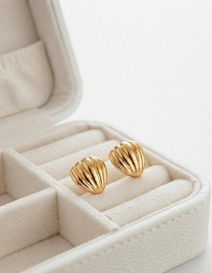 Golden Sea Shell Korean Earrings - SSJK0072