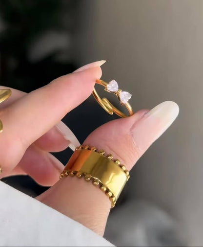 Crystal Bow Elegant Ring (Adjustable) - SSJK0074