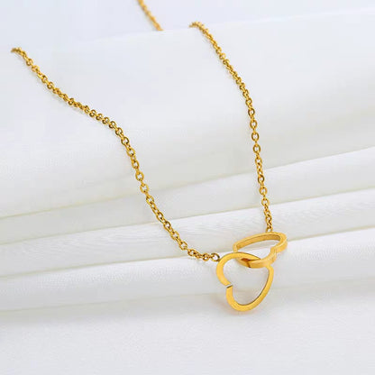 Double Heart Korean Nacklace - SSJK0059