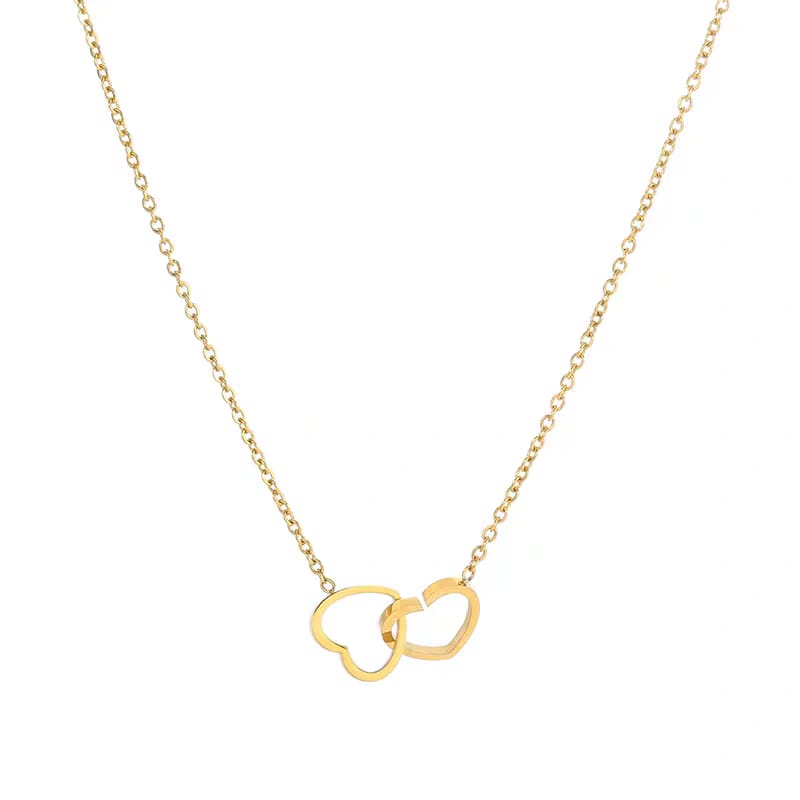 Double Heart Korean Nacklace - SSJK0059
