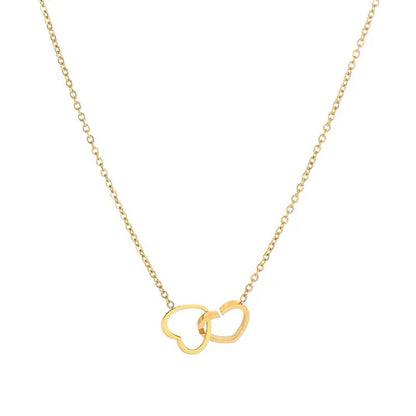 Double Heart Korean Nacklace - SSJK0059