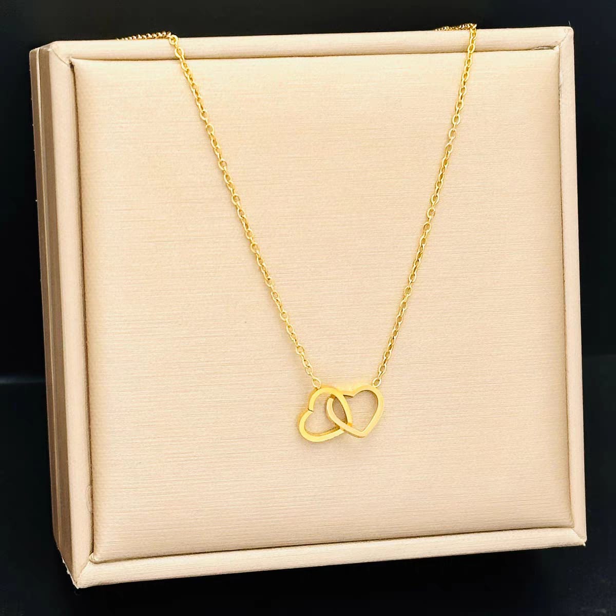 Double Heart Korean Nacklace - SSJK0059