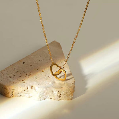 Double Heart Korean Nacklace - SSJK0059