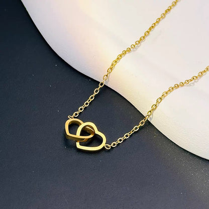 Double Heart Korean Nacklace - SSJK0059