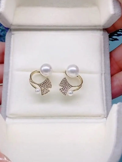 Korean Pearl Cut Earrings - SSJK0060