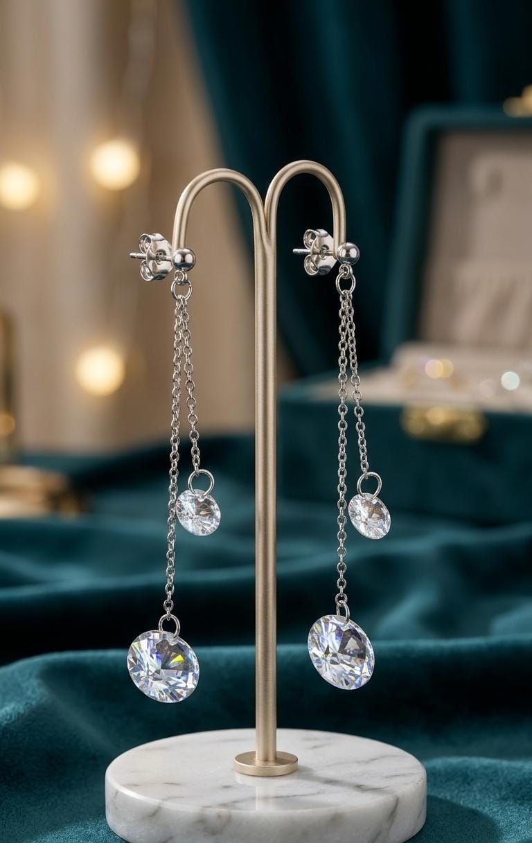 Double Drop Korean Earrings - SSJK0061