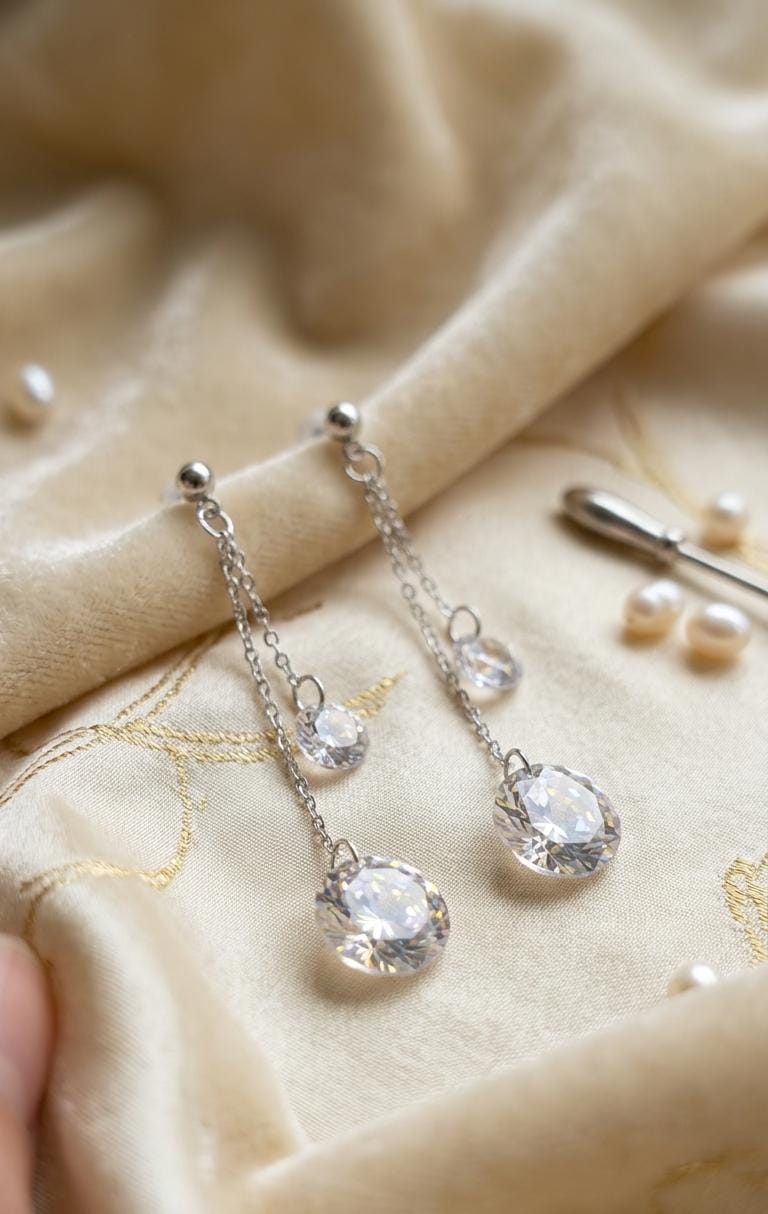 Double Drop Korean Earrings - SSJK0061