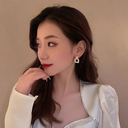 Pin-Square Korean Earrings - SSJK0063