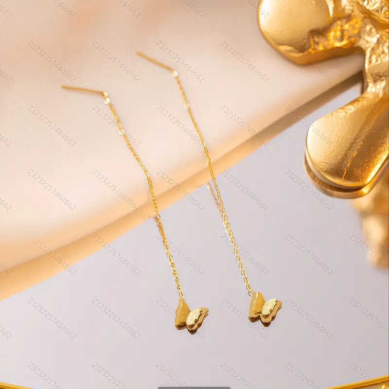 Sui Butterfly Long Korean Earrings - SSJK0065