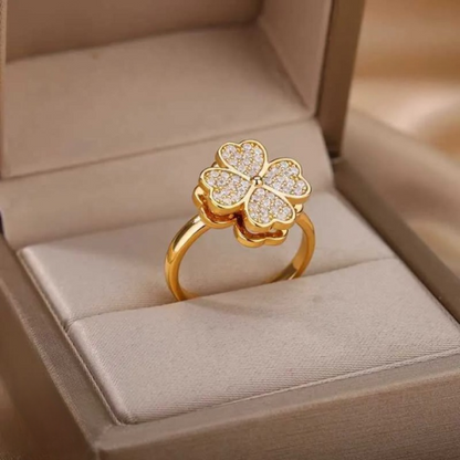 Clover Zircon Rotating Ring