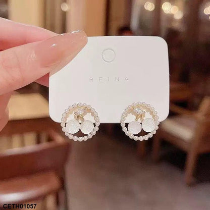 Round Shape Cherry Earrings Tops Pair - CETH01057 ZHL