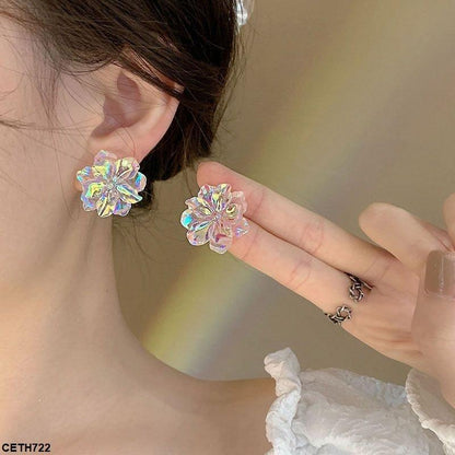 Sparkle Flower Earrings Tops - CETH722 YYZ