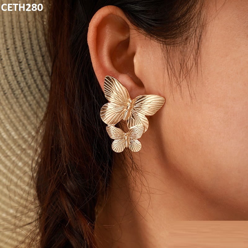 Lines Butterfly's Tops Earrings - CETH280 SDQ