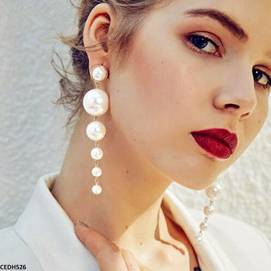 Fashion Korean Pearl Drop Earrings - CEDH526 JMN