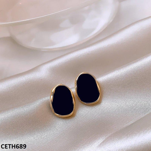 Modern Painted Black Studs Pair - CETH689 YYZ
