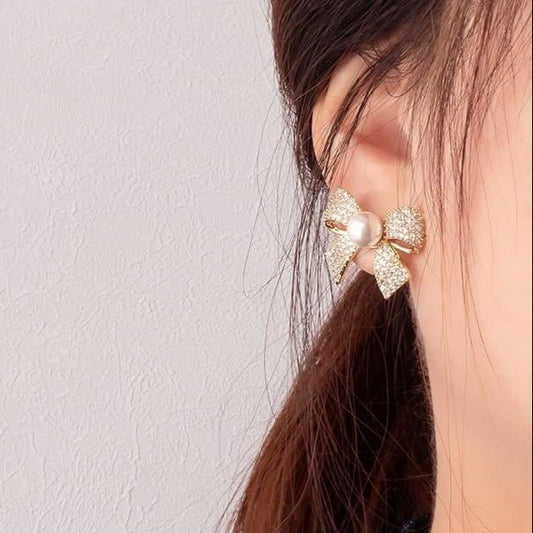 Bow Tai Korean Earrings Pair - CETH097 SDQ