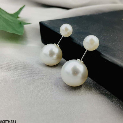 Minimal Pearl Stud Tops Pair - CETH231 YYZ