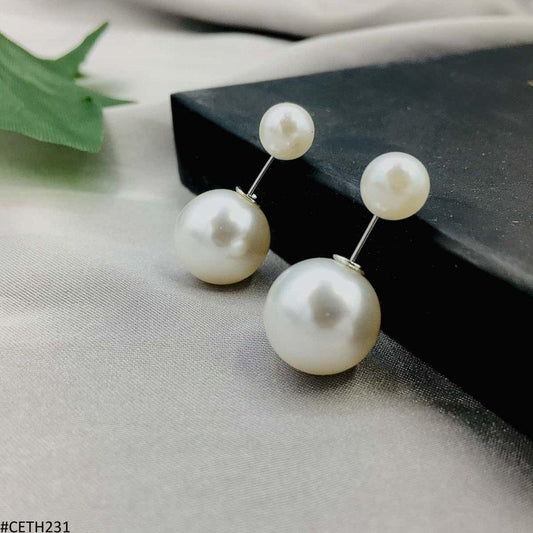 Minimal Pearl Stud Tops Pair - CETH231 YYZ