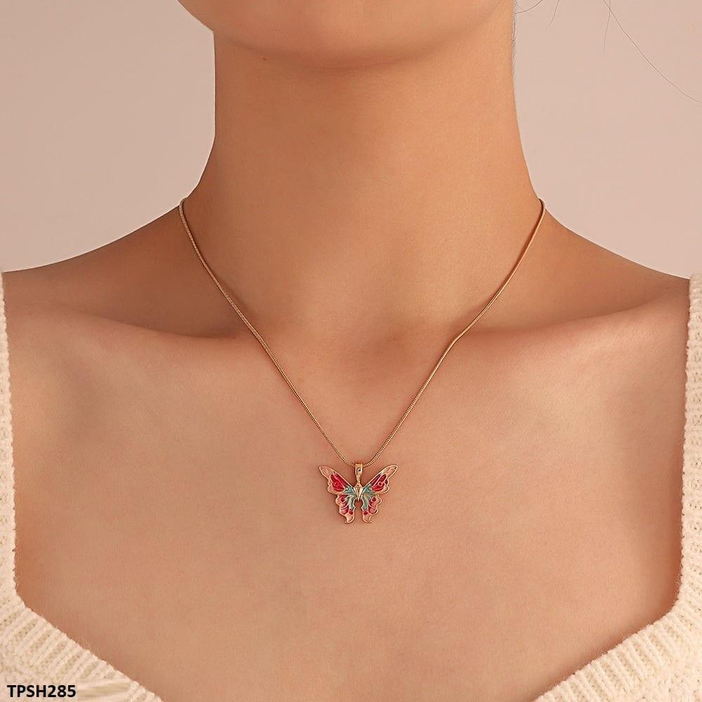 Multi Painted Butterfly Pendant - TPSH285 QWN