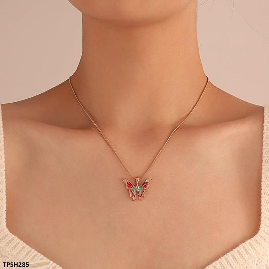 Multi Painted Butterfly Pendant - TPSH285 QWN