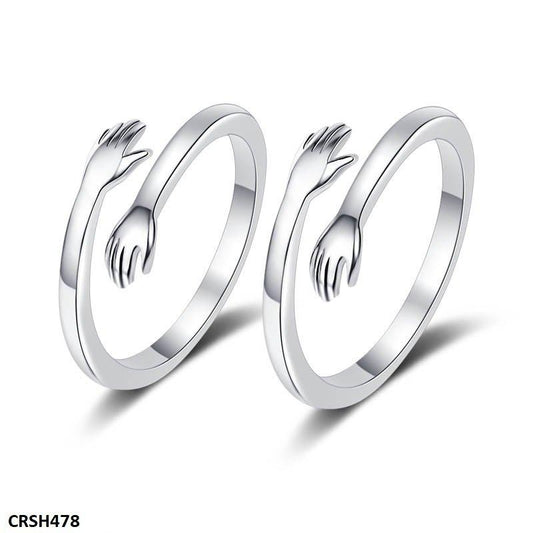 Hug Couple Ring Set Adjustable - CRSH478 BLX