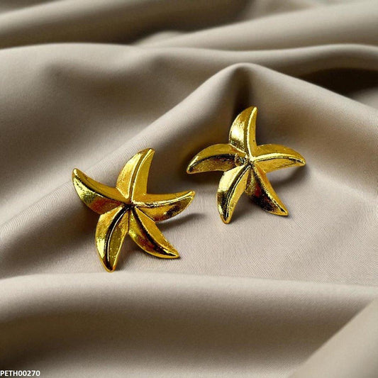 Golden Star Tops Earrings- PETH00270 SDQ