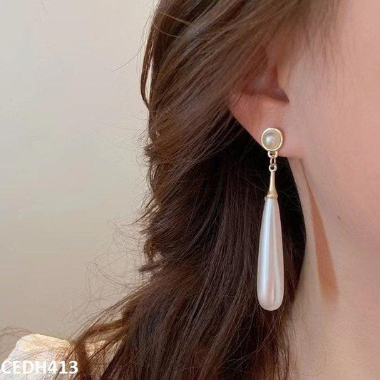 Beads Pearl Drop Korean Earrings Pair - CEDH413 YHC