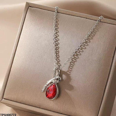 Tear Drop Pendant With Chain - TPSH00772 JMN