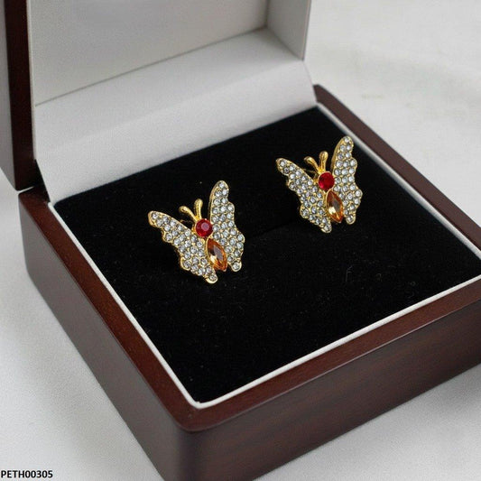 Golden Ruby Butterfly Tops Pair - PETH00305 MZM
