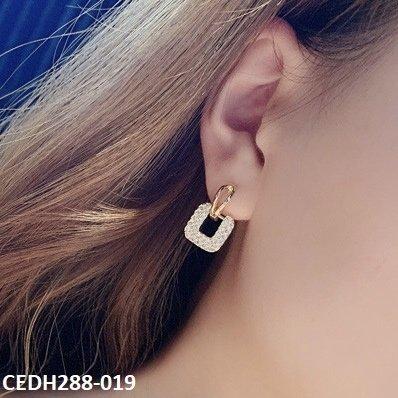Tear Square Drop Earrings Pair - CEDH288 XST