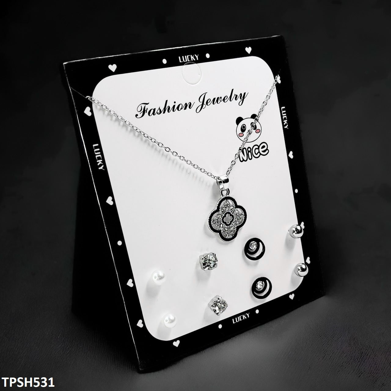 Flower Pendent Earrings Set - TPSH531 FNG
