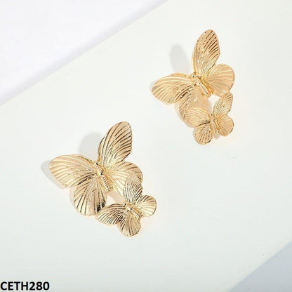 Lines Butterfly's Tops Earrings - CETH280 SDQ