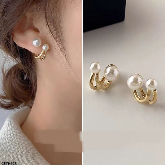 Double Pearl Korean Studs Pair - CETH925 YYZ