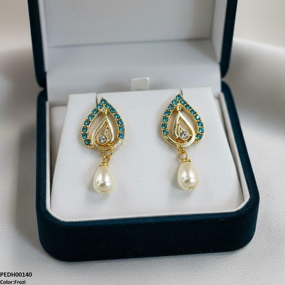 Ferozi Tear Pearl Drop Earrings - PEDH00140 SDQ