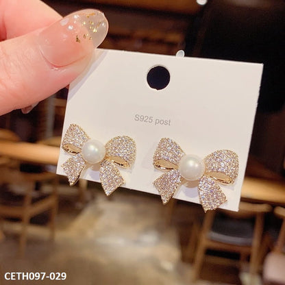 Bow Tai Korean Earrings Pair - CETH097 SDQ