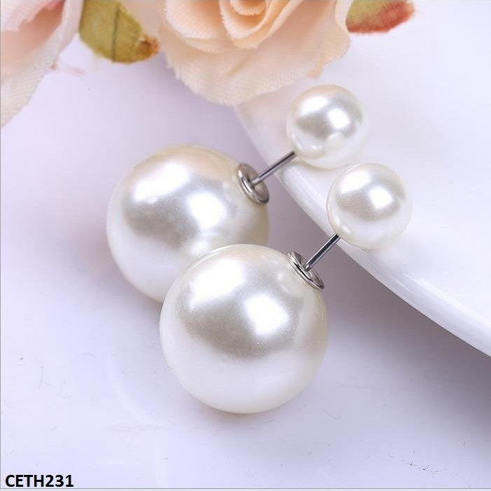 Minimal Pearl Stud Tops Pair - CETH231 YYZ