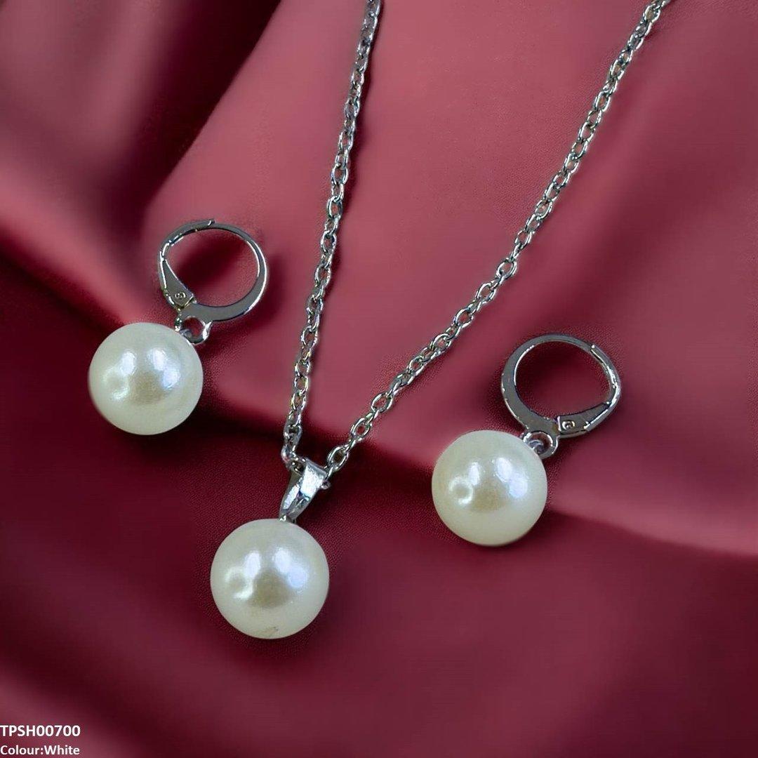 Minimal Pearl Drop Pendant Earrings Set - TPSH00700 SDQ