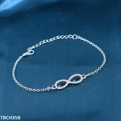 Silver Plain Infiniti Bracelet - TBCH358 LQP