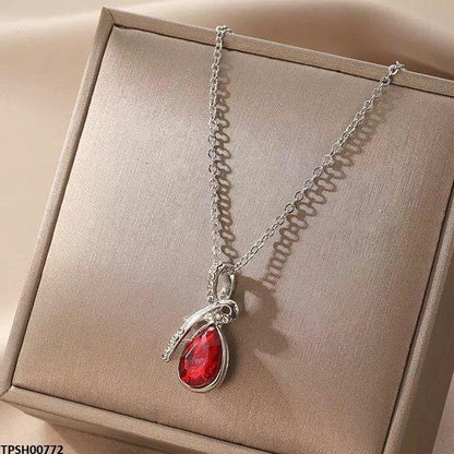 Tear Drop Pendant With Chain - TPSH00772 JMN