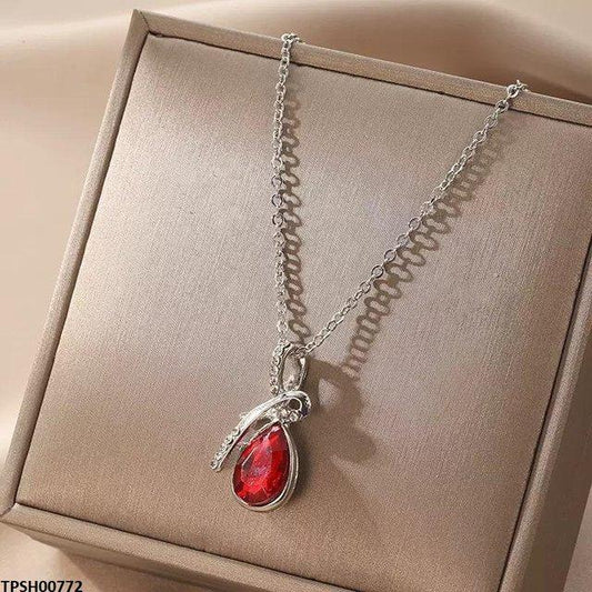 Tear Drop Pendant With Chain - TPSH00772 JMN