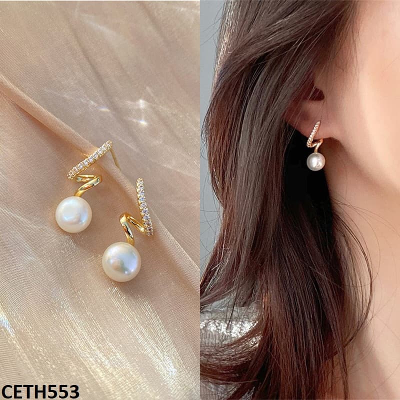 Zigzag/Pearl Stud Tops Pair - CETH553 LSH