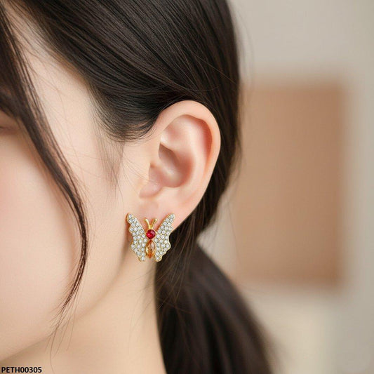 Golden Ruby Butterfly Tops Pair - PETH00305 MZM