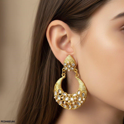Golden Moon Drop Earrings - PEDH00144 MZM