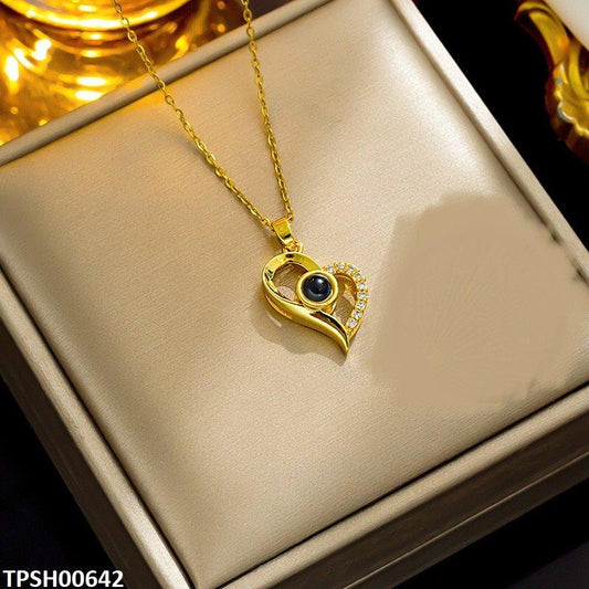 Heart-Eye Golden Pendent - TPSH00642 QWN