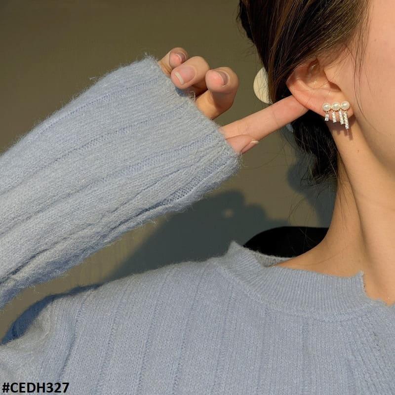 Pearl Ear Drops Earrings Pair - CEDH327 SDQ