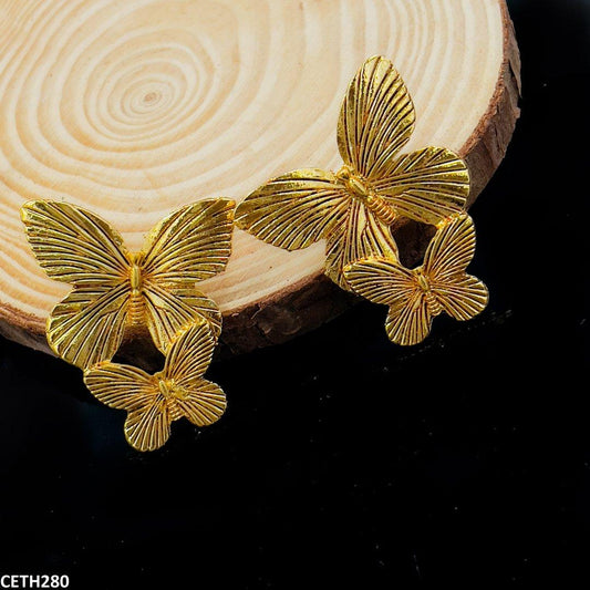 Lines Butterfly's Tops Earrings - CETH280 SDQ