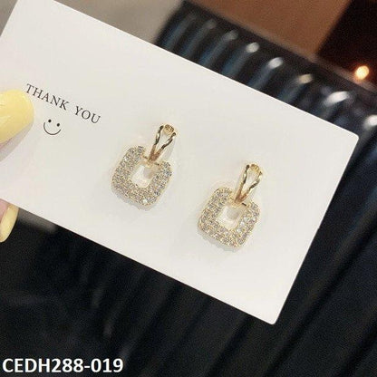 Tear Square Drop Earrings Pair - CEDH288 XST