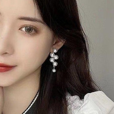 ZigZag Pearl Drop Earrings Pair - CEDH376 BTO