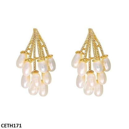 Flower Drop Earrings Pair - CETH171 SIQ