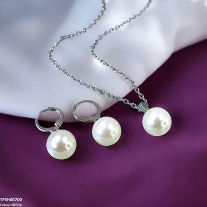 Minimal Pearl Drop Pendant Earrings Set - TPSH00700 SDQ